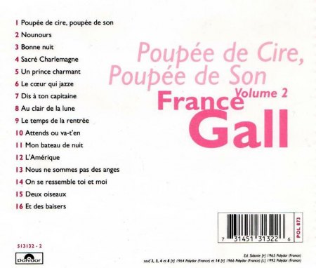 France Gall 1992 -  Poupée de Cire, Poupée de Son Vol. 2 -Tras.jpg