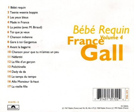 France Gall 1992 - Bébé Requin Vol. 4 -Tras.jpg