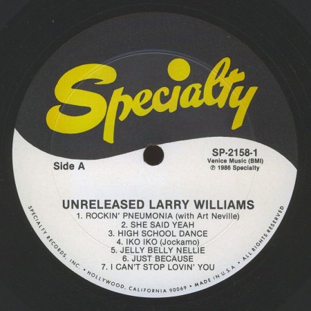 LARRY WILLIAMS - LP's & CD's