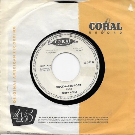 Buddy Holly - Buddy's deutsche Coral-Singles