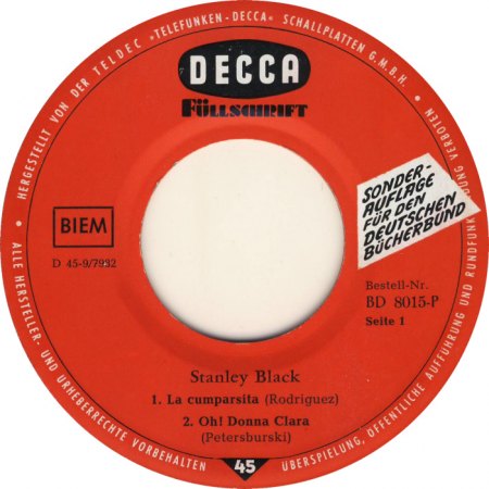 Decca BD 8015-P - Label A