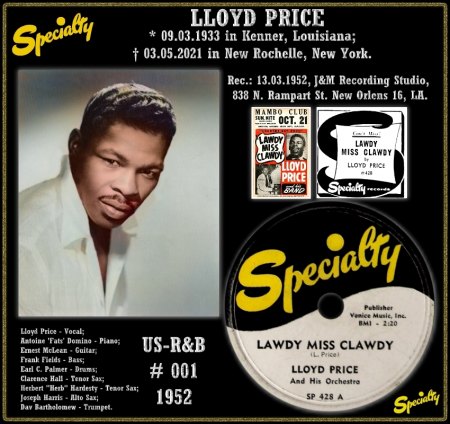 LLOYD PRICE - LAWDY MISS CLAWDY