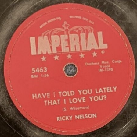 RICKY NELSON auf 78 RPM