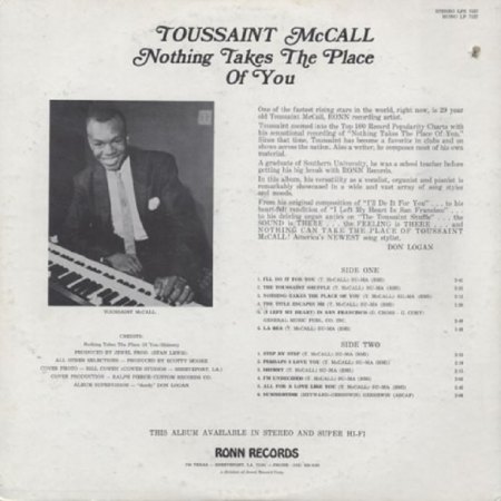 TOUSSAINT McCALL  (1934 - 2023)