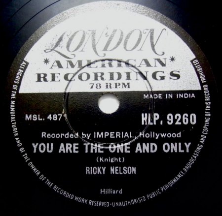 RICKY NELSON auf 78 RPM