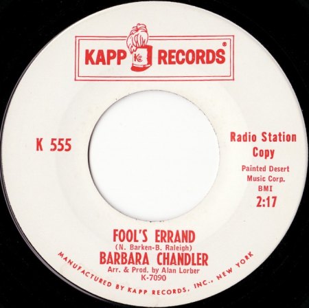 BARBARA CHANDLER-FOOL'S ERRAND(KAPP 555)1963.jpg